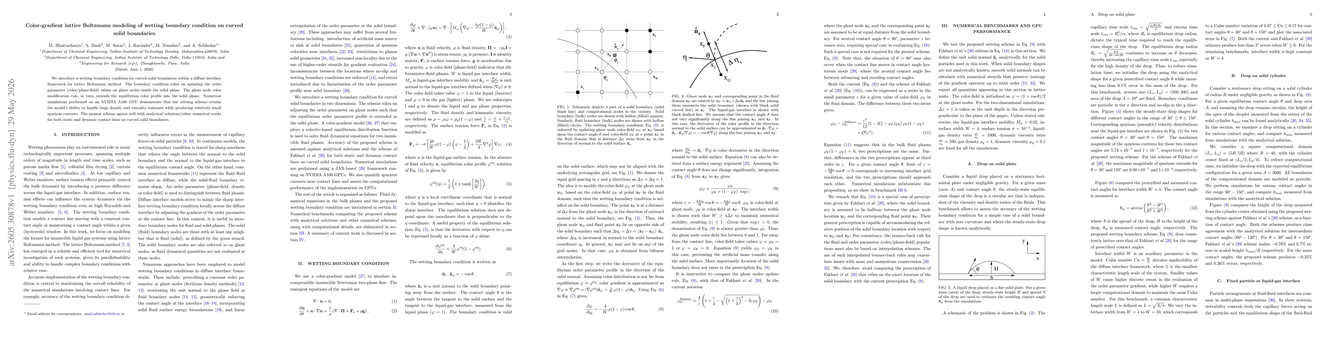 Thumbnail for Color-gradient lattice Boltzmann modeling of wetting boundary condition on curved solid boundaries