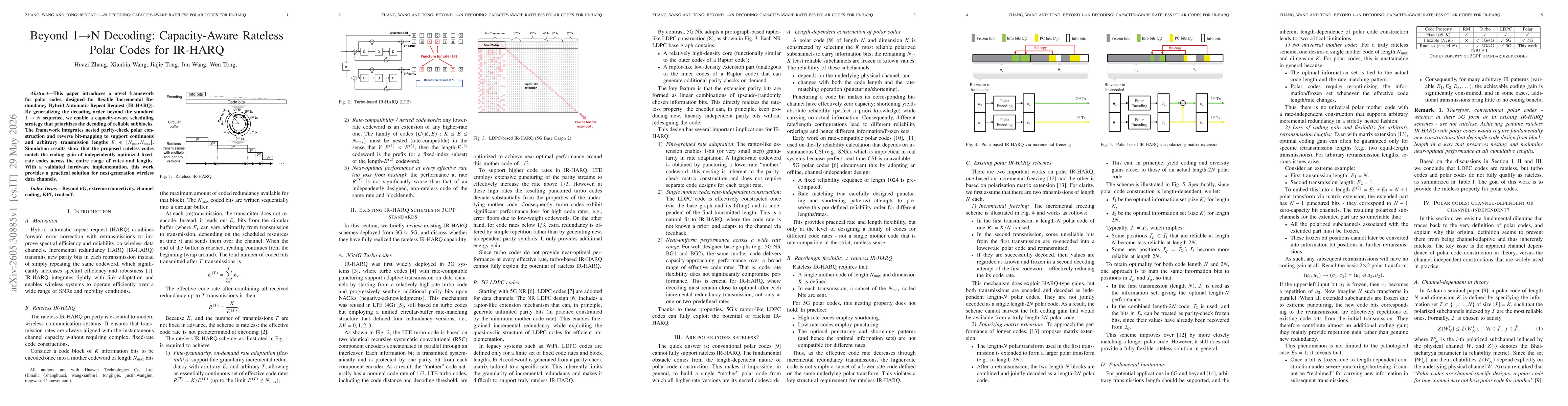Thumbnail for Beyond 1$\to$N Decoding: Capacity-Aware Rateless Polar Codes for IR-HARQ