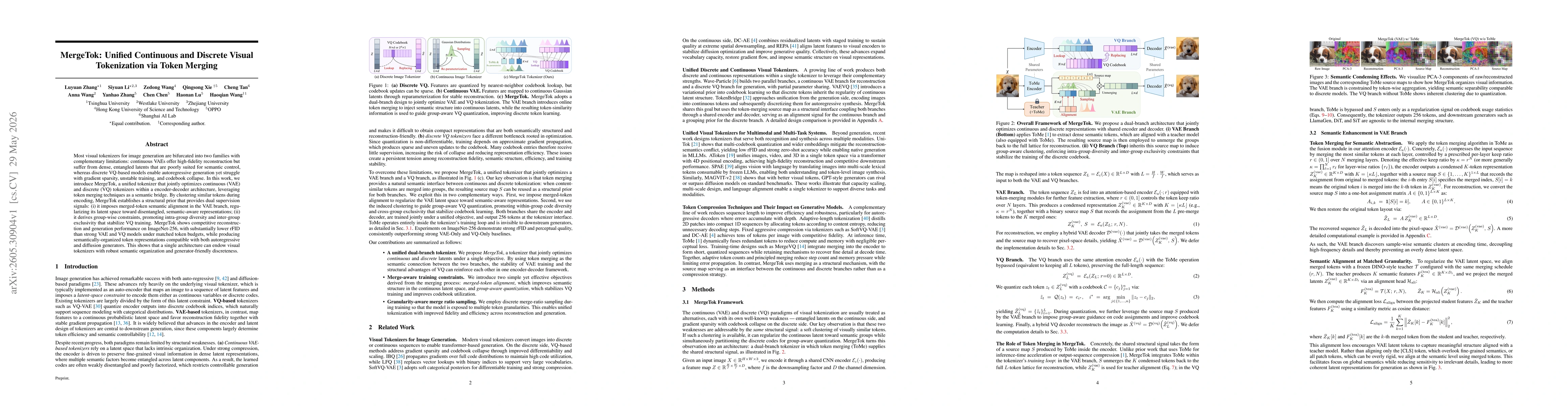 Thumbnail for MergeTok: Unified Continuous and Discrete Visual Tokenization via Token Merging