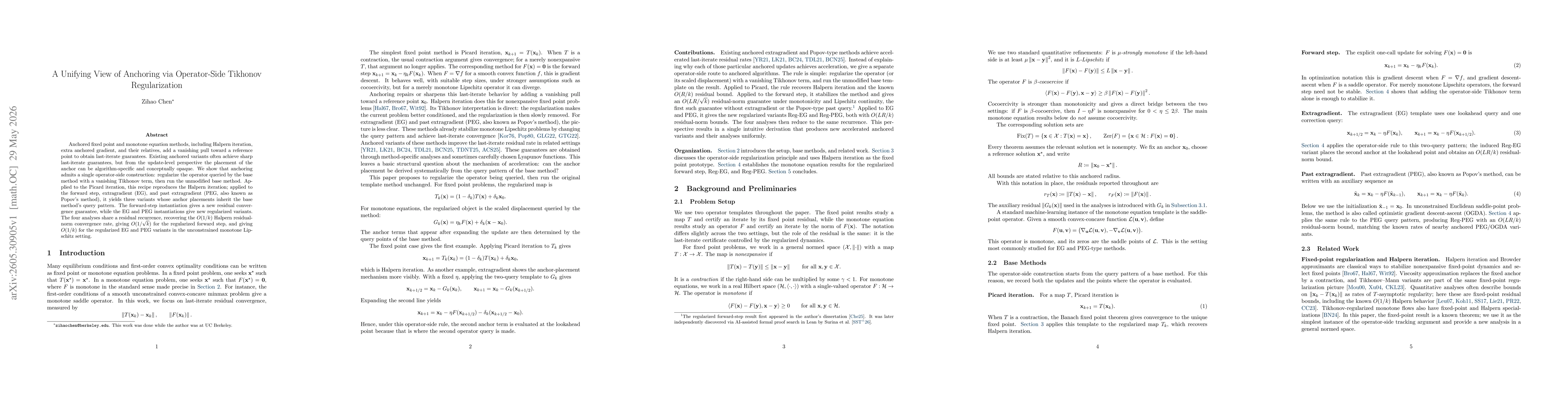 Thumbnail for A Unifying View of Anchoring via Operator-Side Tikhonov Regularization
