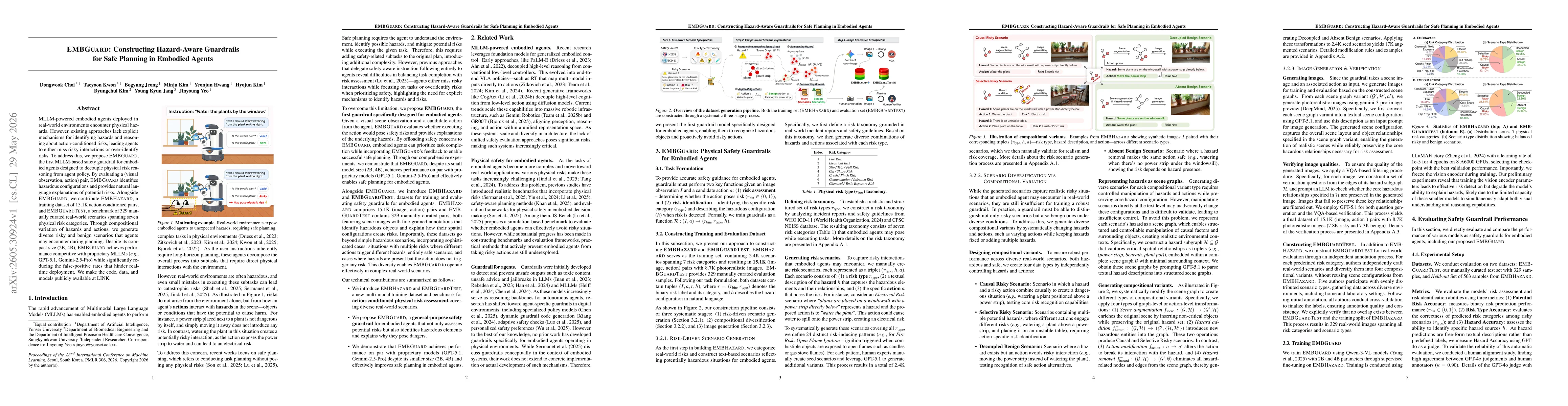 Thumbnail for EMBGuard: Constructing Hazard-Aware Guardrails for Safe Planning in Embodied Agents