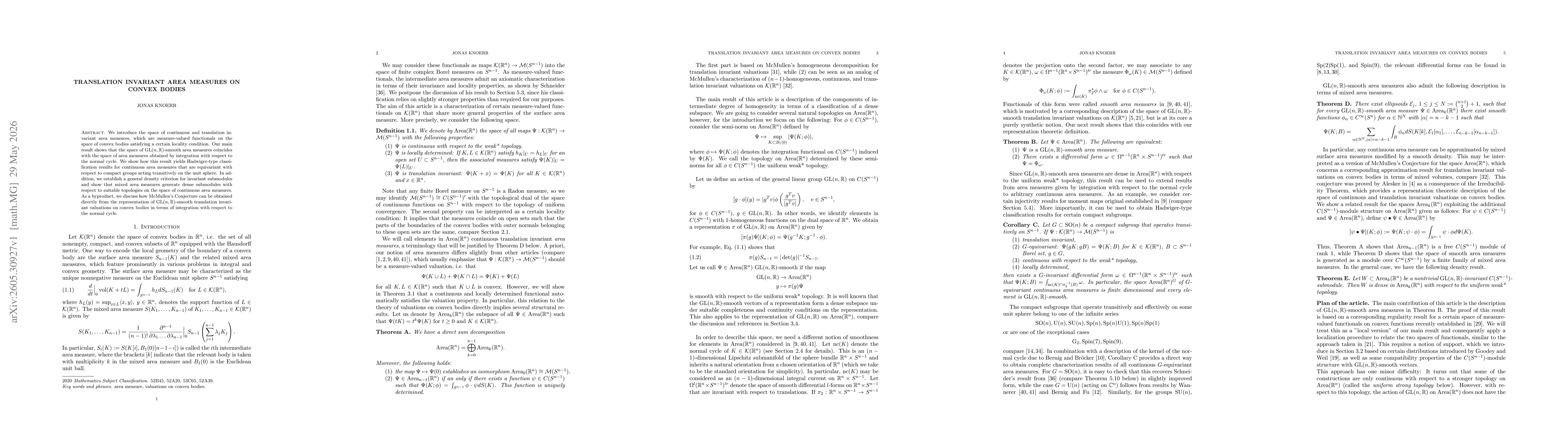 Thumbnail for Translation invariant area measures on convex bodies