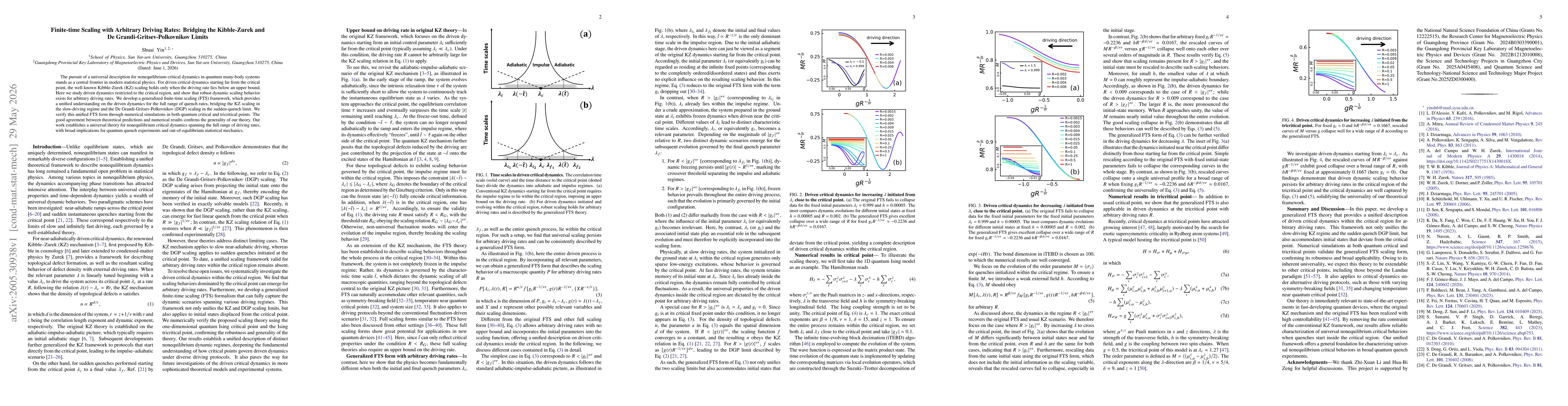 Thumbnail for Finite-time Scaling with Arbitrary Driving Rates: Bridging the Kibble-Zurek and De Grandi-Gritsev-Polkovnikov Limits