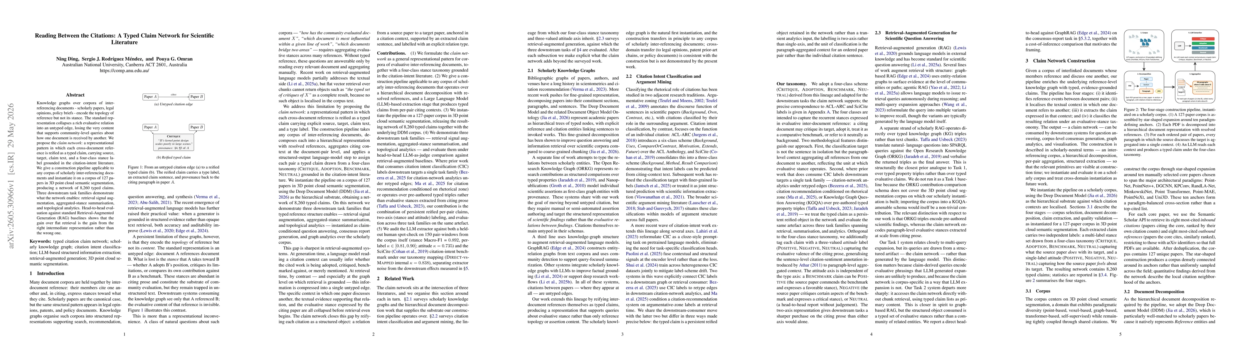 Thumbnail for Reading Between the Citations: A Typed Claim Network for Scientific Literature