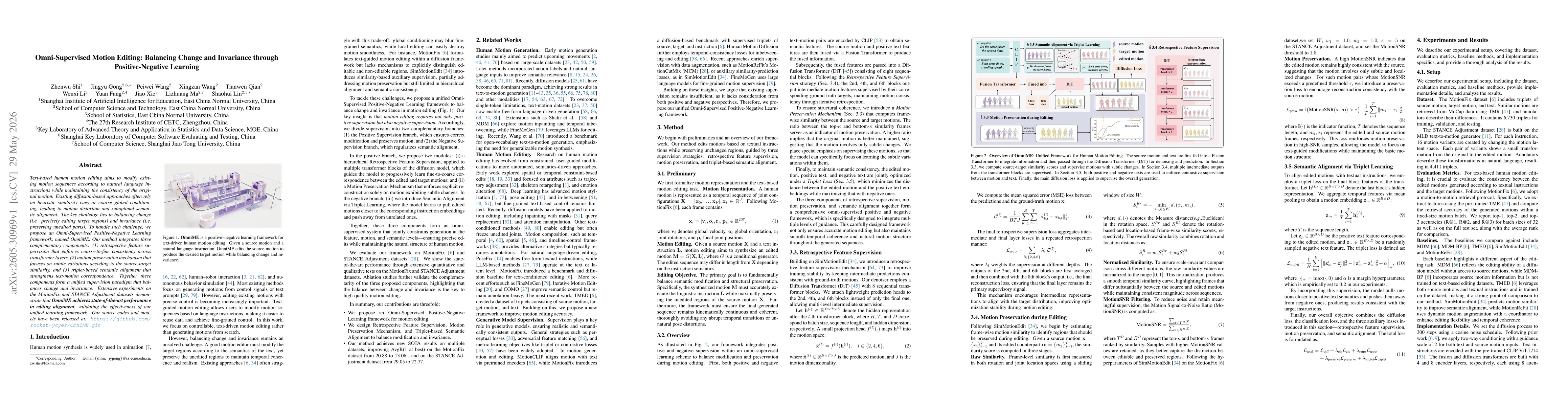Thumbnail for Omni-Supervised Motion Editing: Balancing Change and Invariance through Positive-Negative Learning
