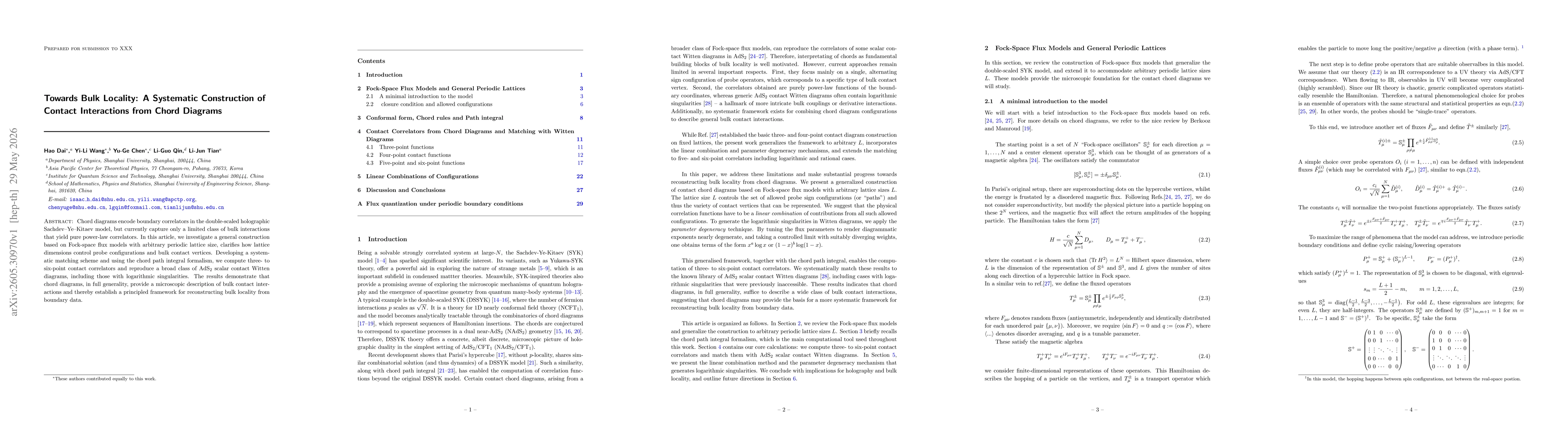 Thumbnail for Towards Bulk Locality: A Systematic Construction of Contact Interactions from Chord Diagrams