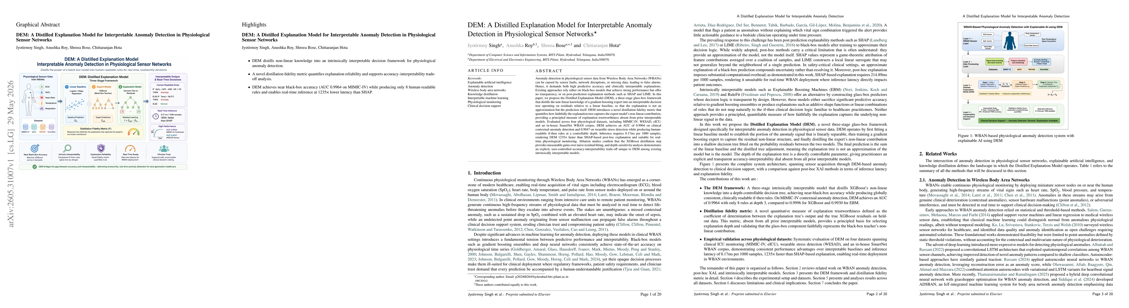 Thumbnail for DEM: A Distilled Explanation Model for Interpretable Anomaly Detection in Physiological Sensor Networks