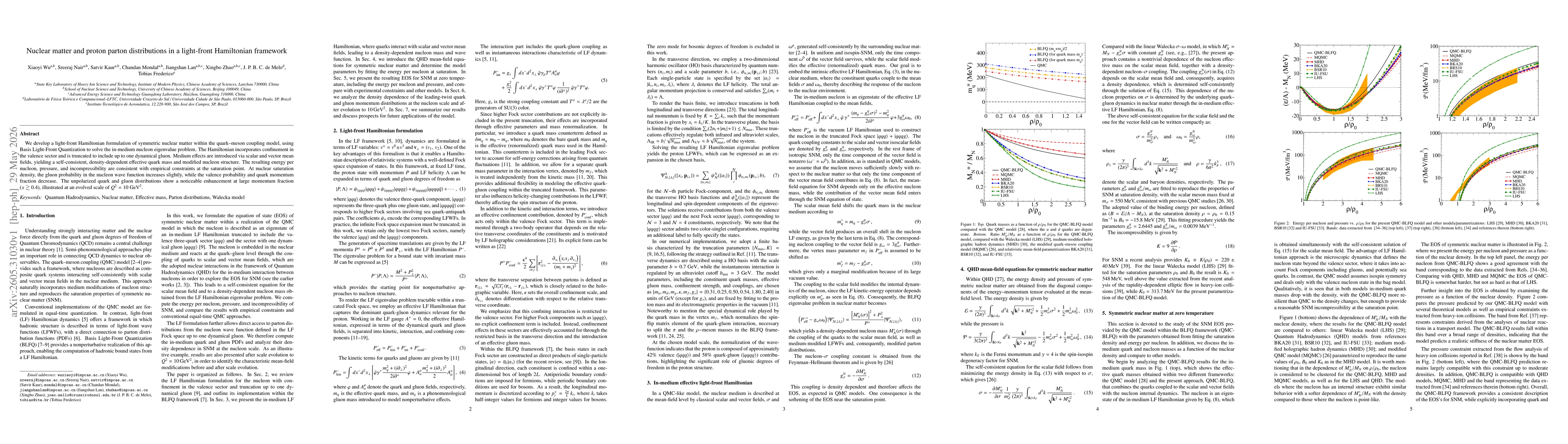 Thumbnail for Nuclear matter and proton parton distributions in a light-front Hamiltonian framework