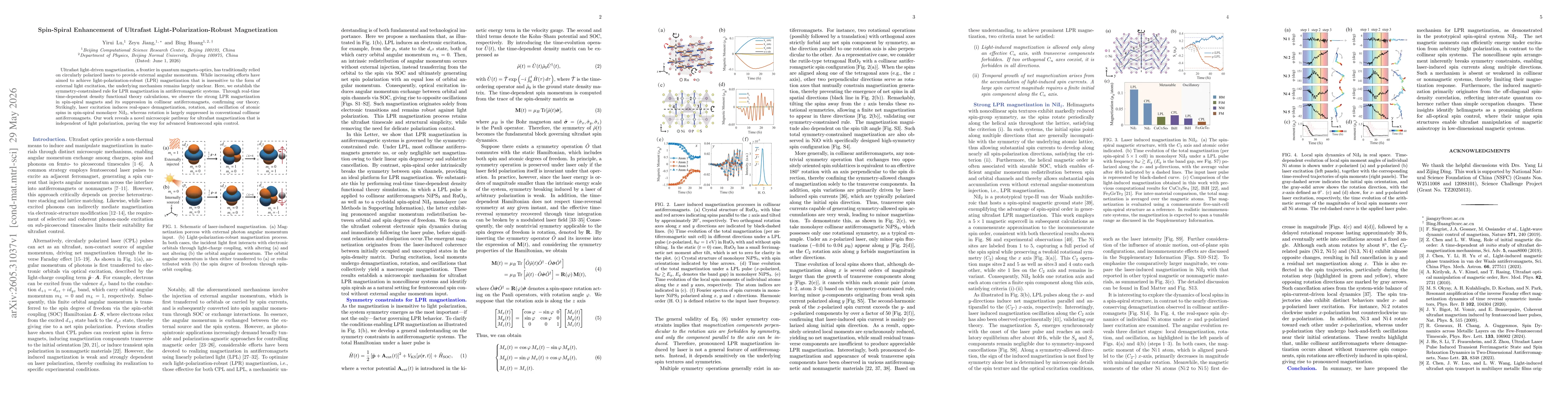 Thumbnail for Spin-Spiral Enhancement of Ultrafast Light-Polarization-Robust Magnetization