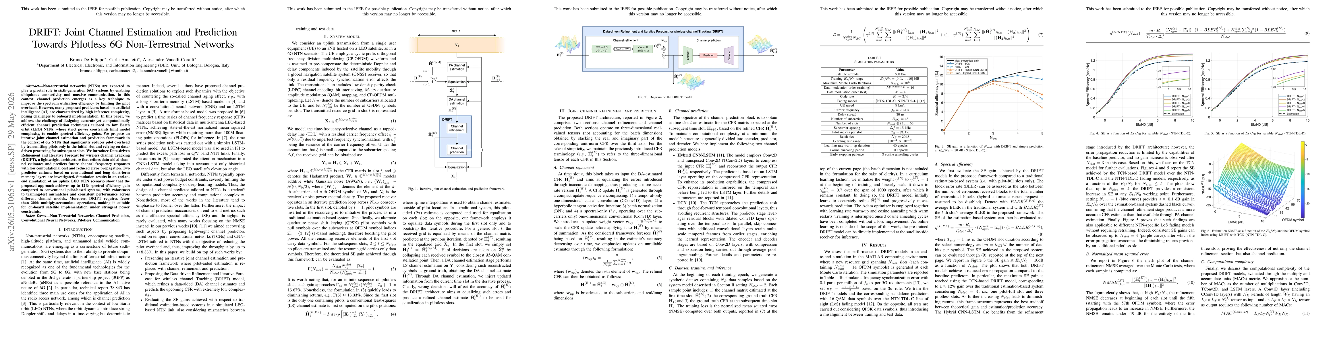 Thumbnail for DRIFT: Joint Channel Estimation and Prediction Towards Pilotless 6G Non-Terrestrial Networks