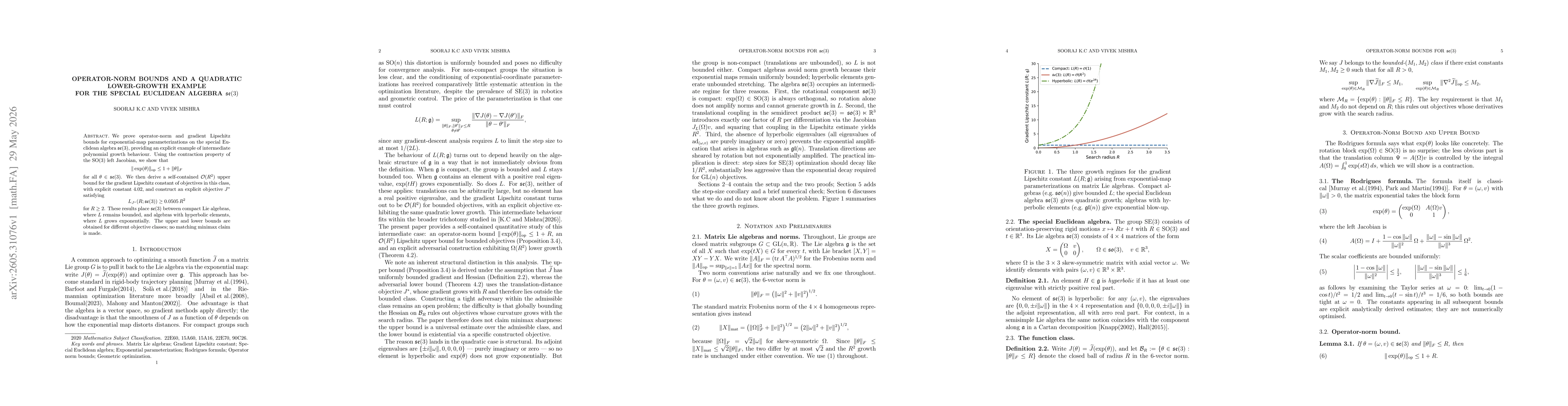 Thumbnail for Operator-norm bounds and a quadratic lower-growth example for the special Euclidean algebra se(3)
