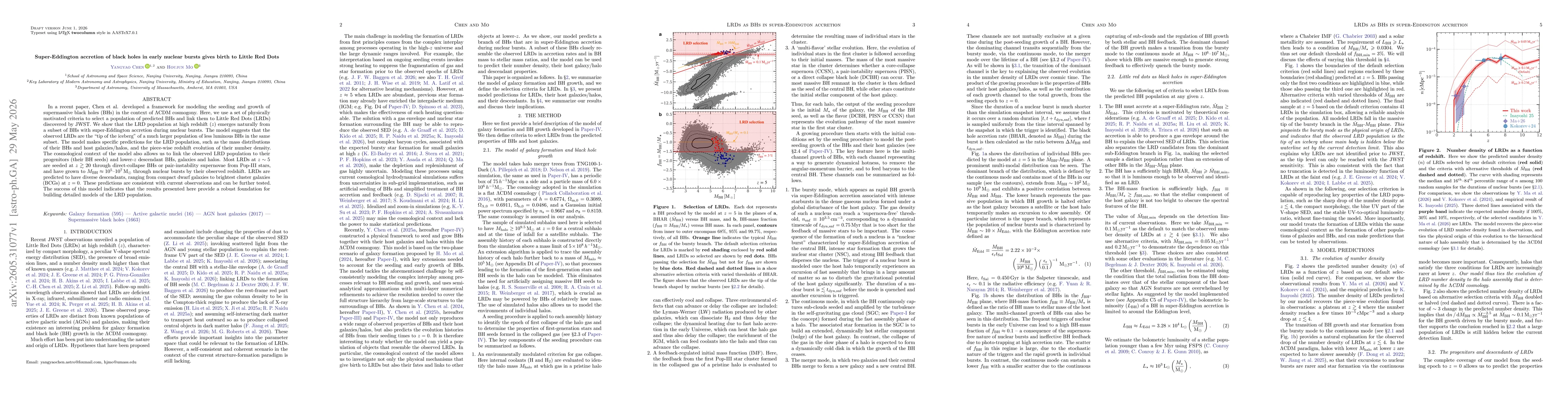 Thumbnail for Super-Eddington accretion of black holes in early nuclear bursts gives birth to Little Red Dots