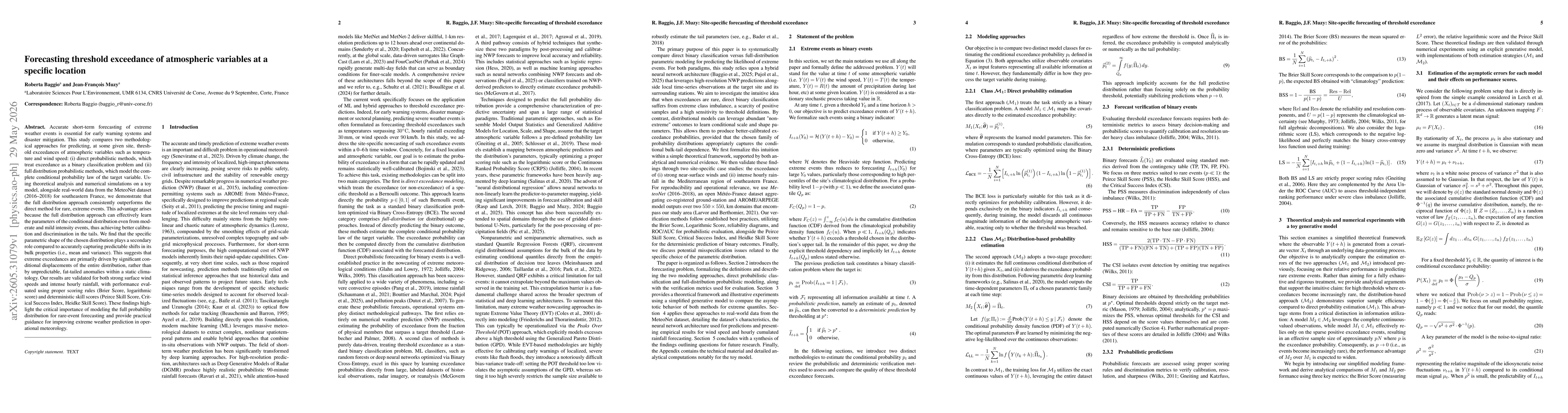 Thumbnail for Forecasting threshold exceedance of atmospheric variables at a specific location