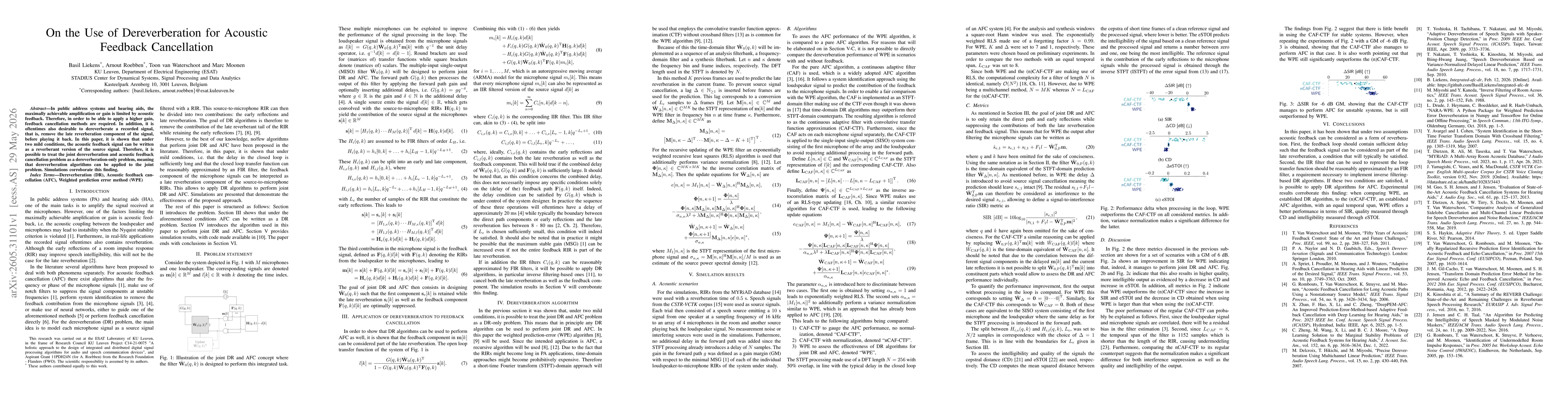 Thumbnail for On the Use of Dereverberation for Acoustic Feedback Cancellation