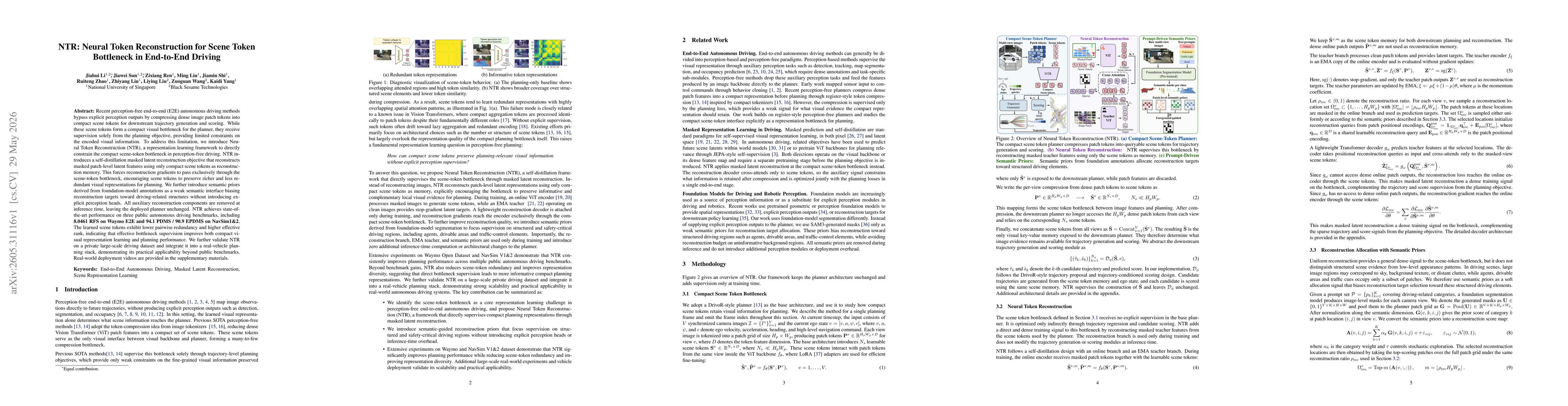 Thumbnail for NTR: Neural Token Reconstruction for Scene Token Bottleneck in End-to-End Driving
