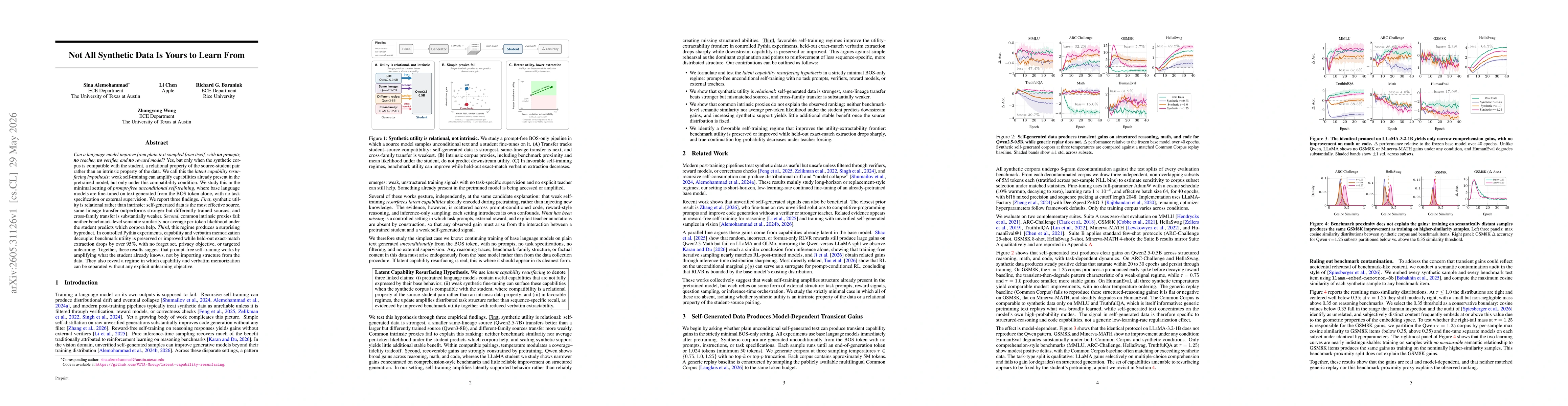 Thumbnail for Not All Synthetic Data Is Yours to Learn From