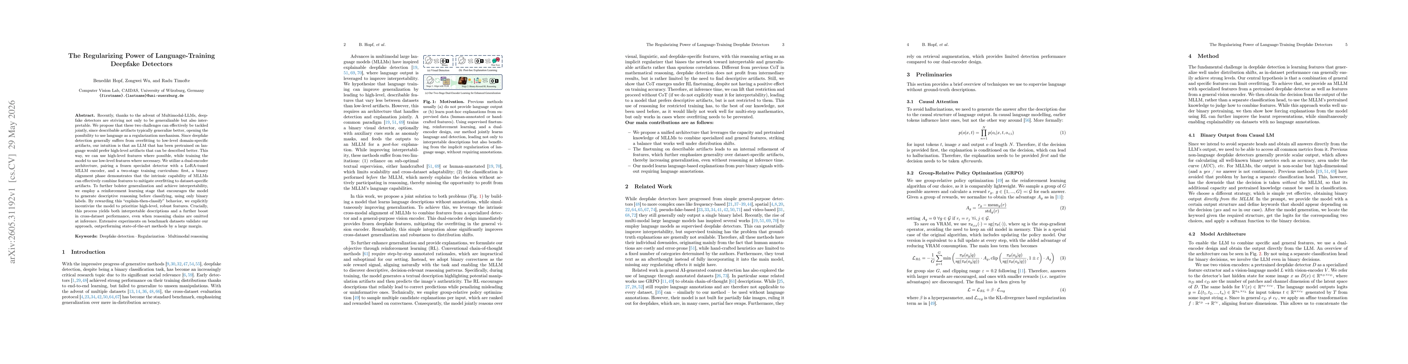 Thumbnail for The Regularizing Power of Language-Training Deepfake Detectors