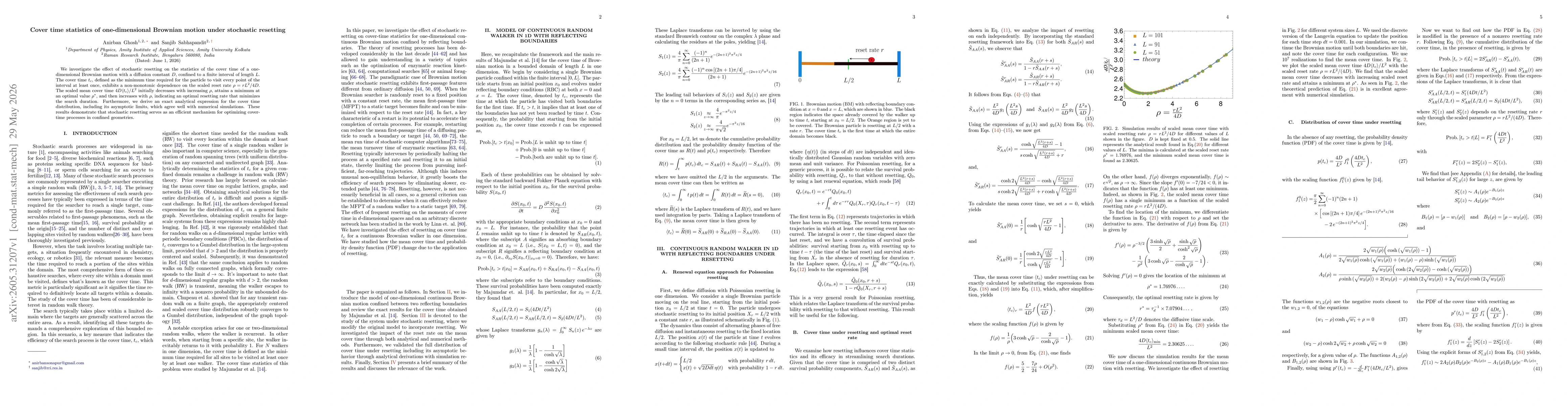 Thumbnail for Cover time statistics of one-dimensional Brownian motion under stochastic resetting