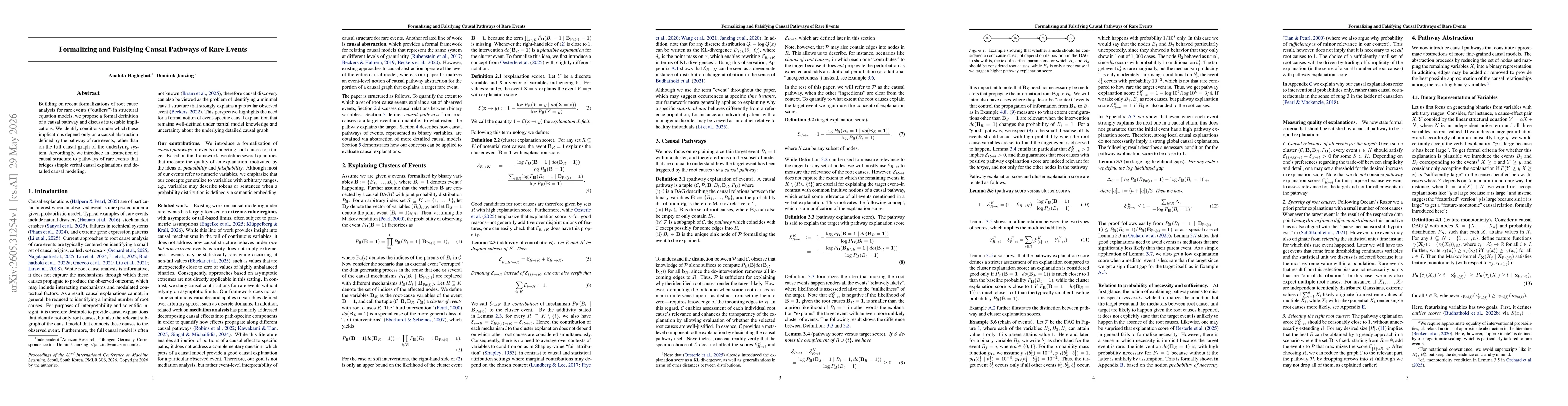 Thumbnail for Formalizing and falsifying causal pathways of rare events