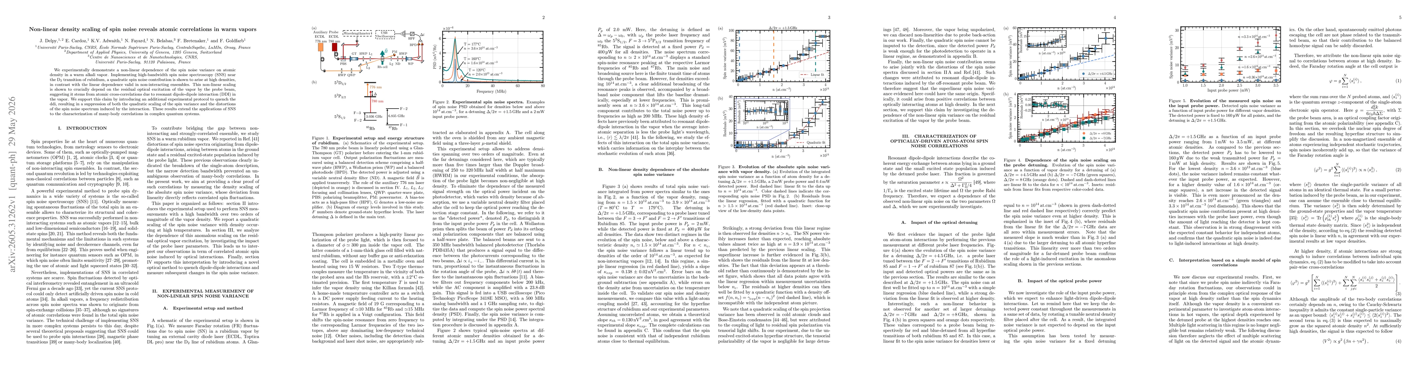 Thumbnail for Non-linear density scaling of spin noise reveals atomic correlations in warm vapors