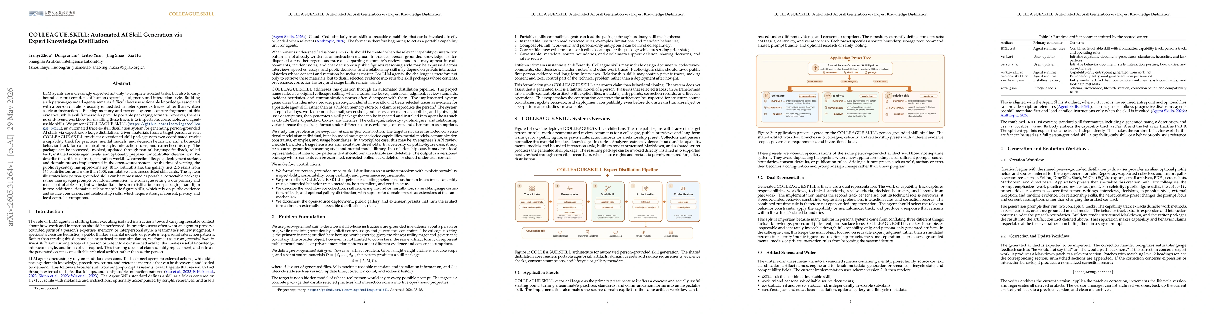 Thumbnail for COLLEAGUE.SKILL: Automated AI Skill Generation via Expert Knowledge Distillation
