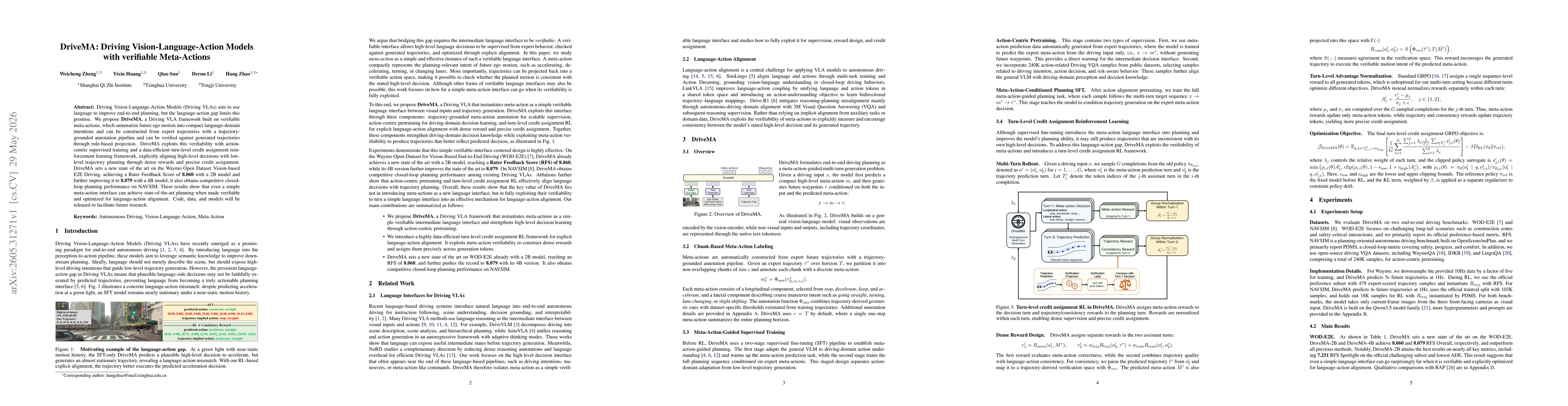 Thumbnail for DriveMA: Driving Vision-Language-Action Models with verifiable Meta-Actions