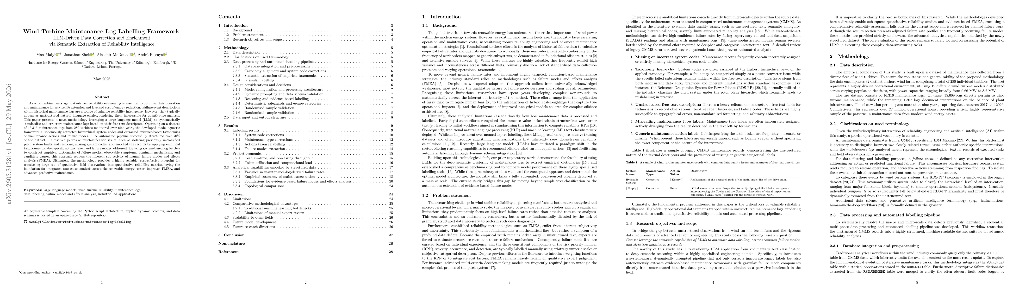Thumbnail for Wind Turbine Maintenance Log Labelling Framework: LLM-Driven Data Correction and Enrichment via Semantic Extraction of Reliability Intelligence