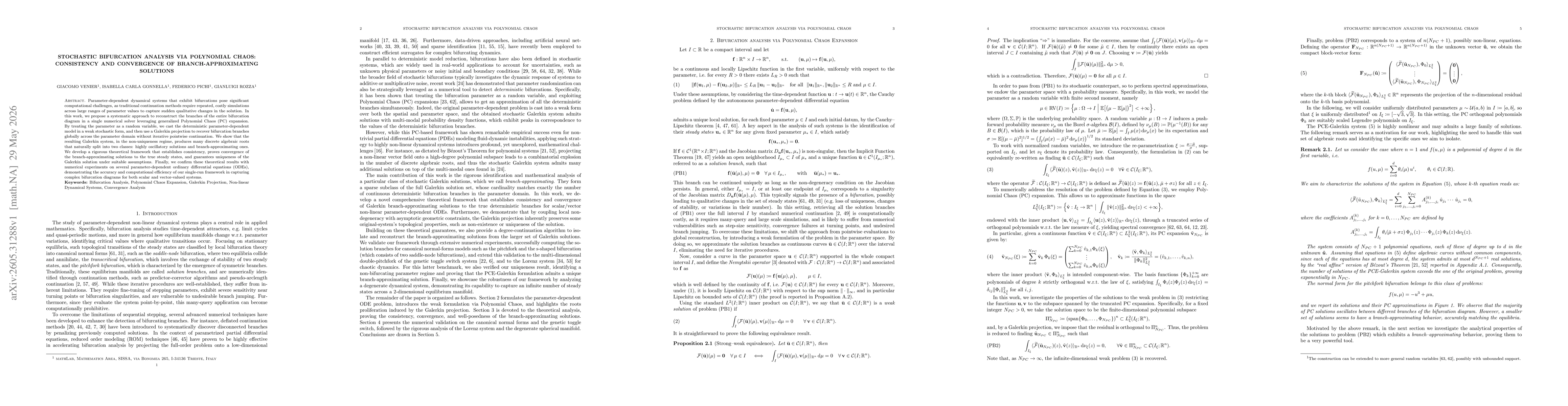 Thumbnail for Stochastic bifurcation analysis via polynomial chaos: consistency and convergence of branch-approximating solutions