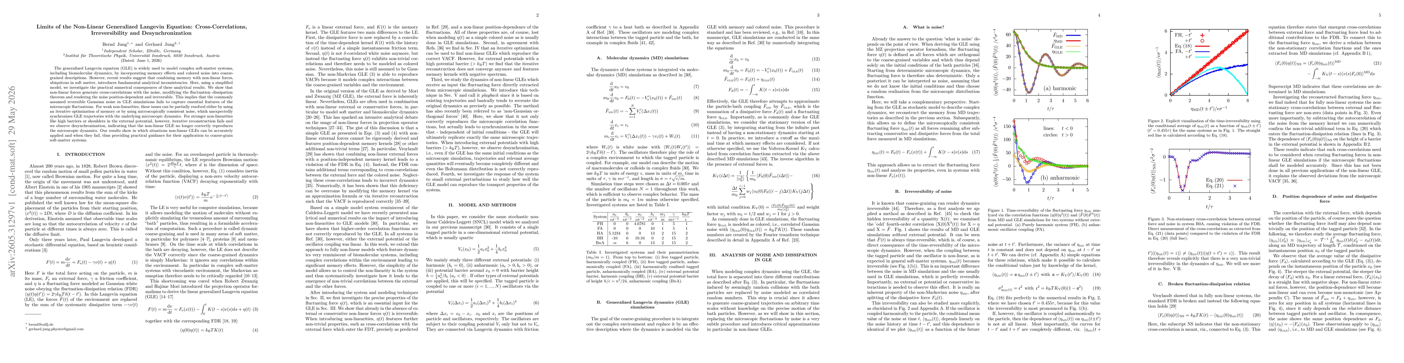 Thumbnail for Limits of the Non-Linear Generalized Langevin Equation: Cross-Correlations, Irreversibility and Desynchronization