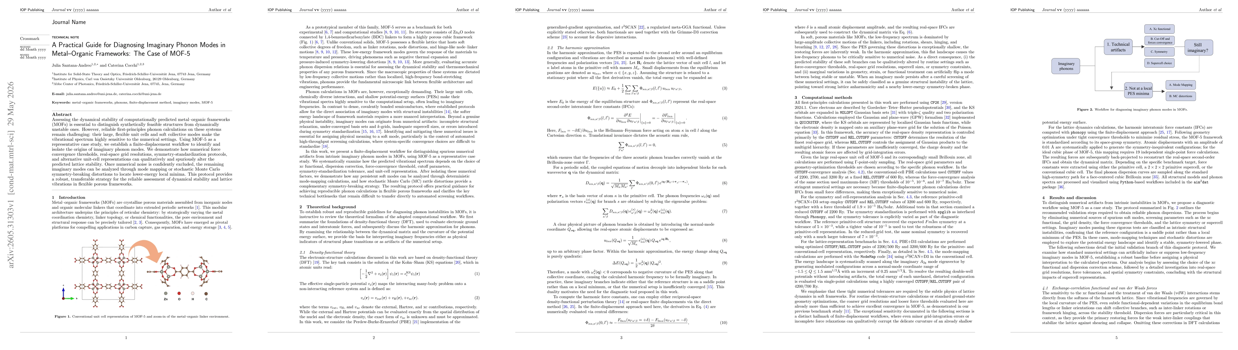 Thumbnail for A Practical Guide for Diagnosing Imaginary Phonon Modes in Metal--Organic Frameworks: The Case of MOF-5