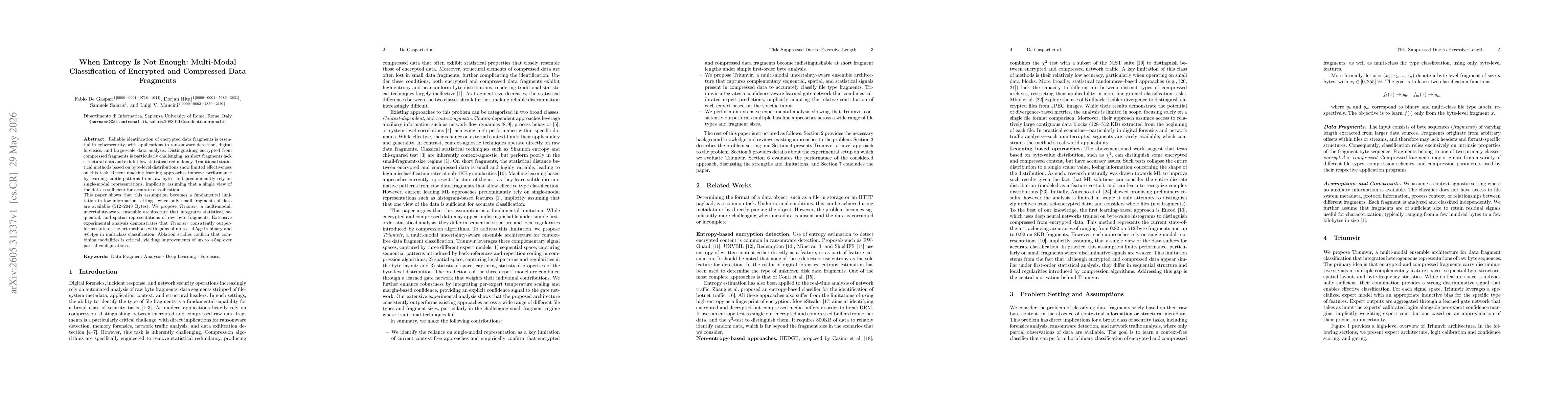 Thumbnail for When Entropy Is Not Enough: Multi-Modal Classification of Encrypted and Compressed Data Fragments