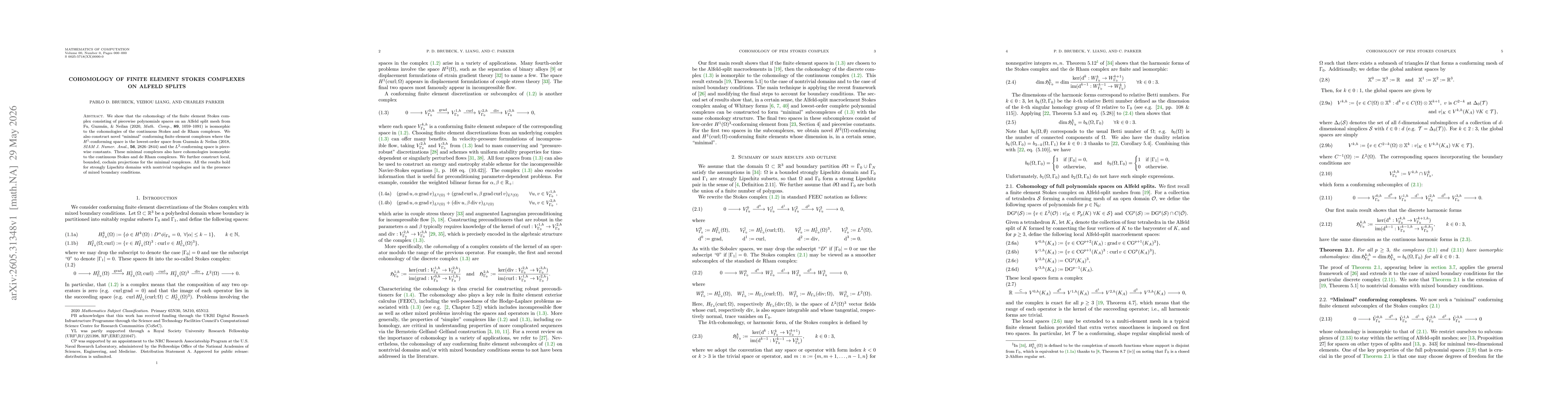 Thumbnail for Cohomology of Finite Element Stokes Complexes on Alfeld Splits