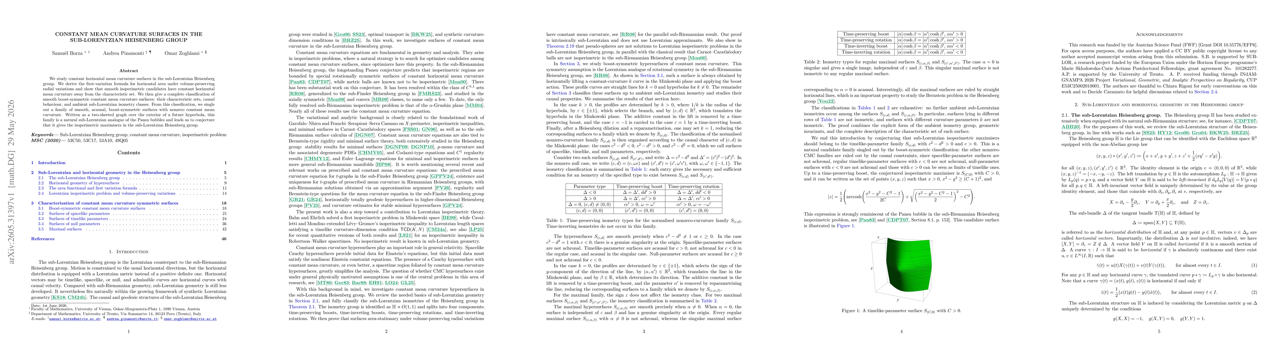 Thumbnail for Constant mean curvature surfaces in the sub-Lorentzian Heisenberg group