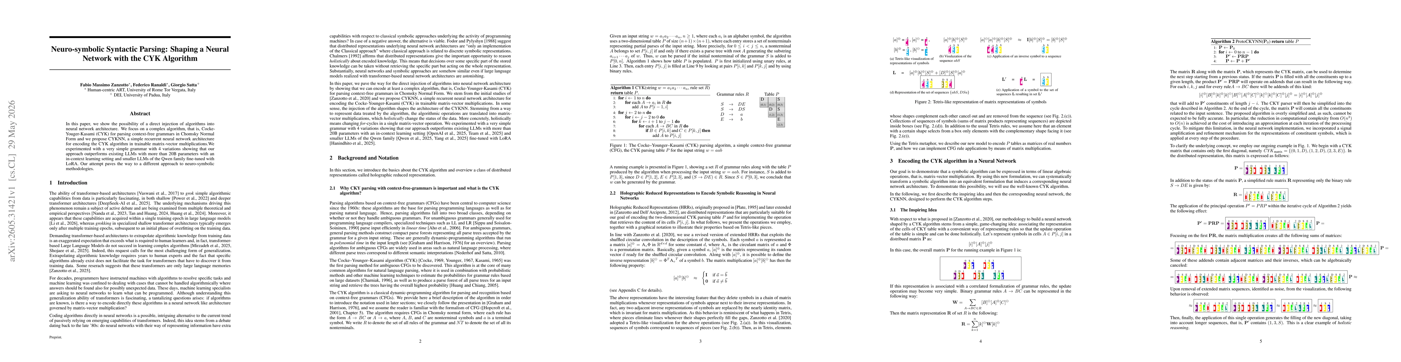 Thumbnail for Neuro-symbolic Syntactic Parsing: Shaping a Neural Network with the CYK Algorithm