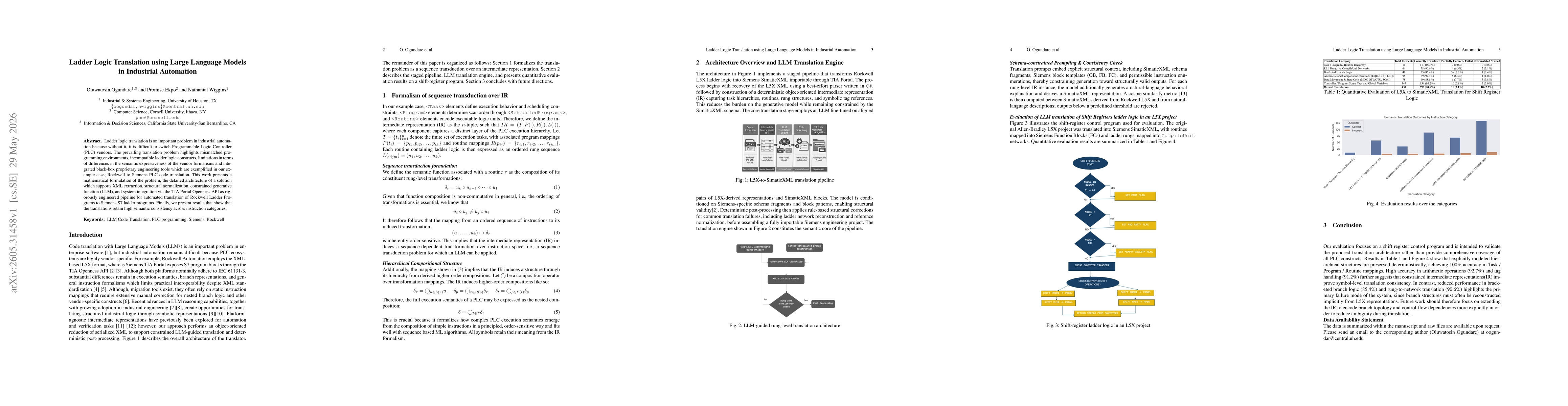 Thumbnail for Ladder Logic Translation using Large Language Models in Industrial Automation