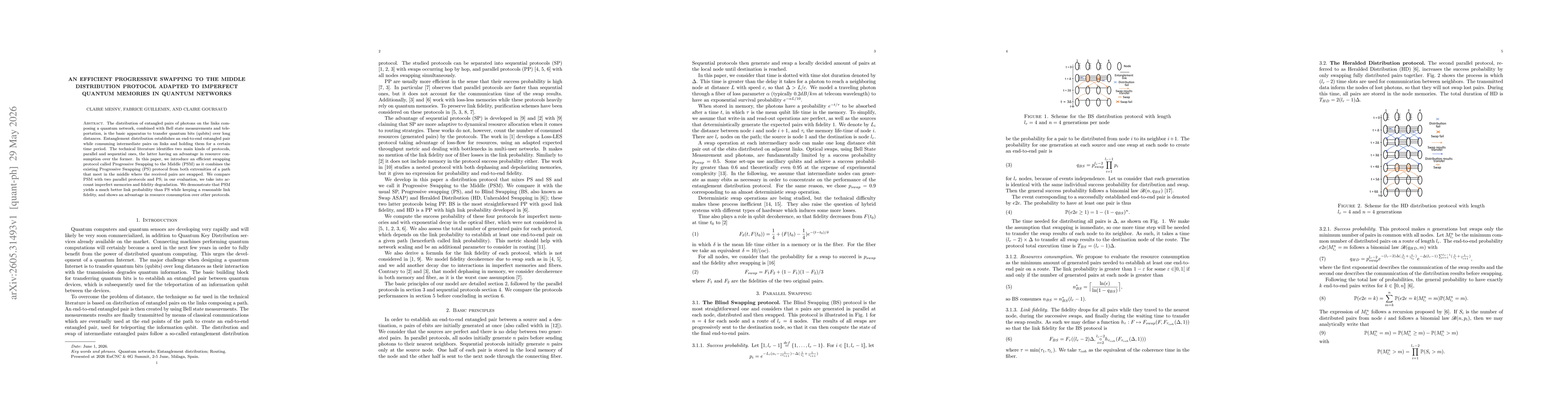 Thumbnail for An efficient Progressive Swapping to the Middle distribution protocol adapted to imperfect quantum memories in quantum networks