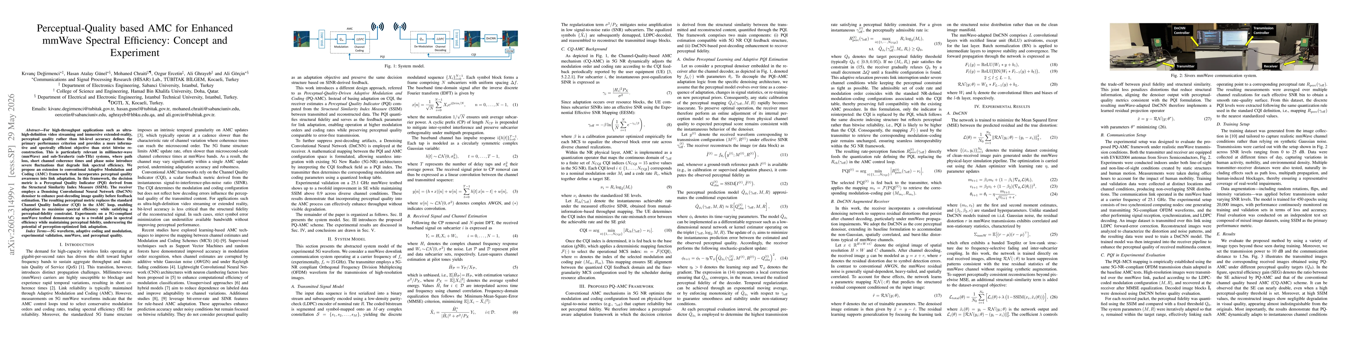 Thumbnail for Perceptual-Quality based AMC for Enhanced mmWave Spectral Efficiency: Concept and Experiment