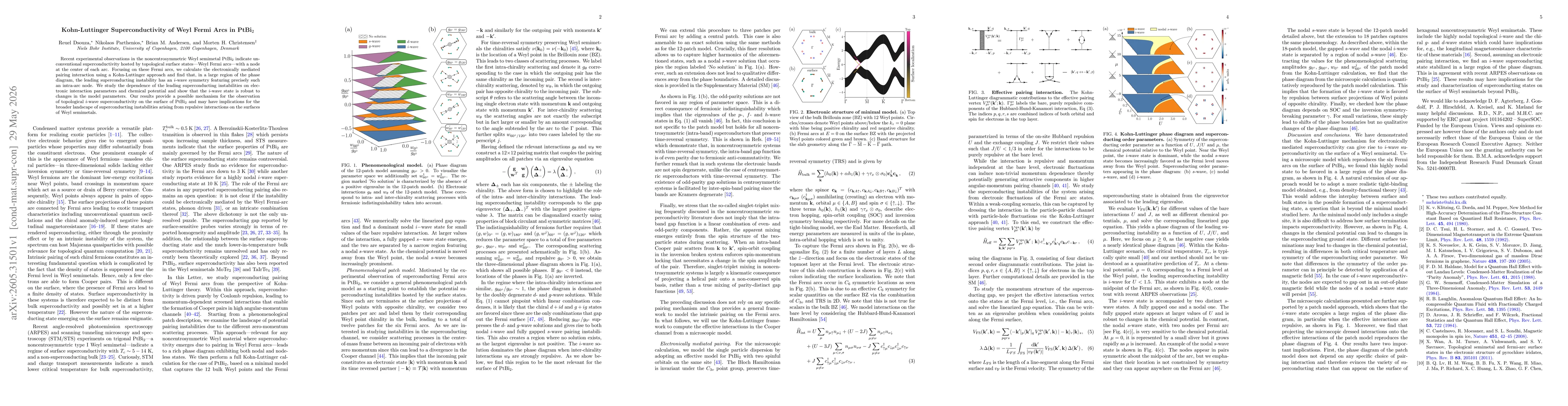 Thumbnail for Kohn-Luttinger Superconductivity of Weyl Fermi Arcs in PtBi$_2$