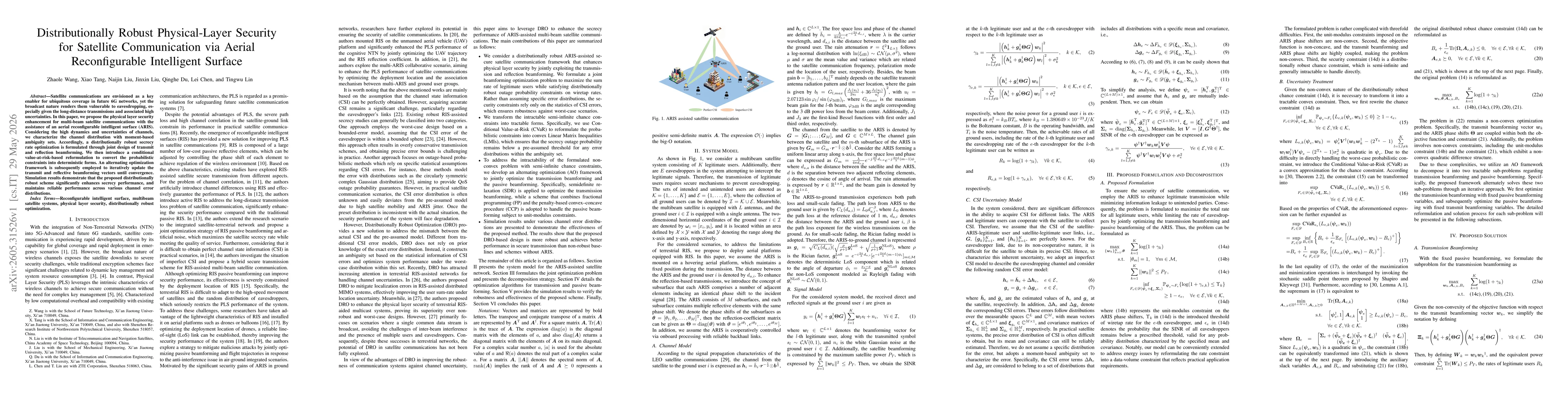 Thumbnail for Distributionally Robust Physical-Layer Security for Satellite Communication via Aerial Reconfigurable Intelligent Surface