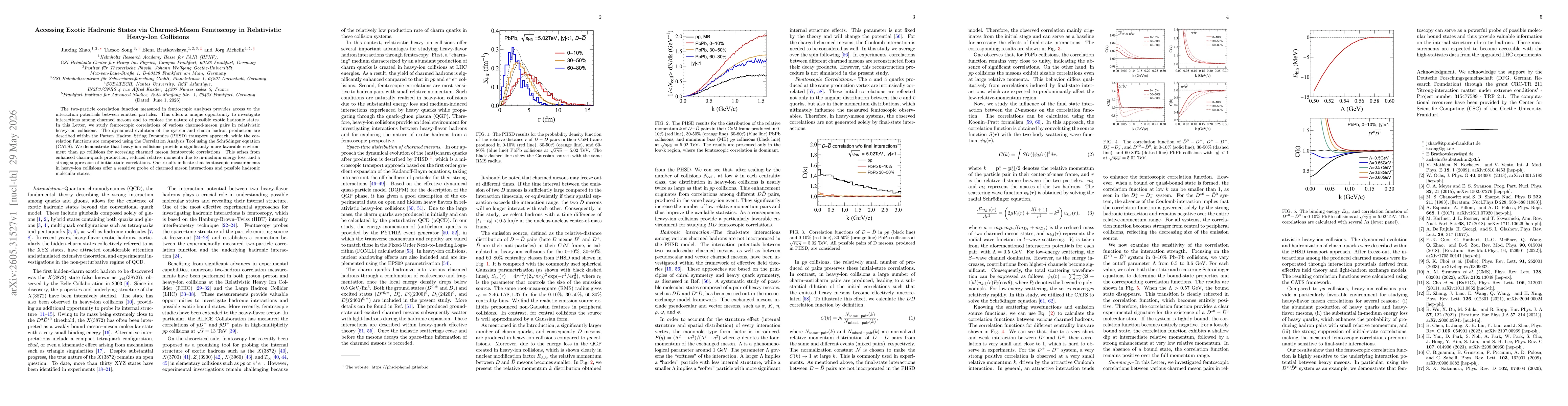 Thumbnail for Accessing Exotic Hadronic States via Charmed-Meson Femtoscopy in Relativistic Heavy-Ion Collisions