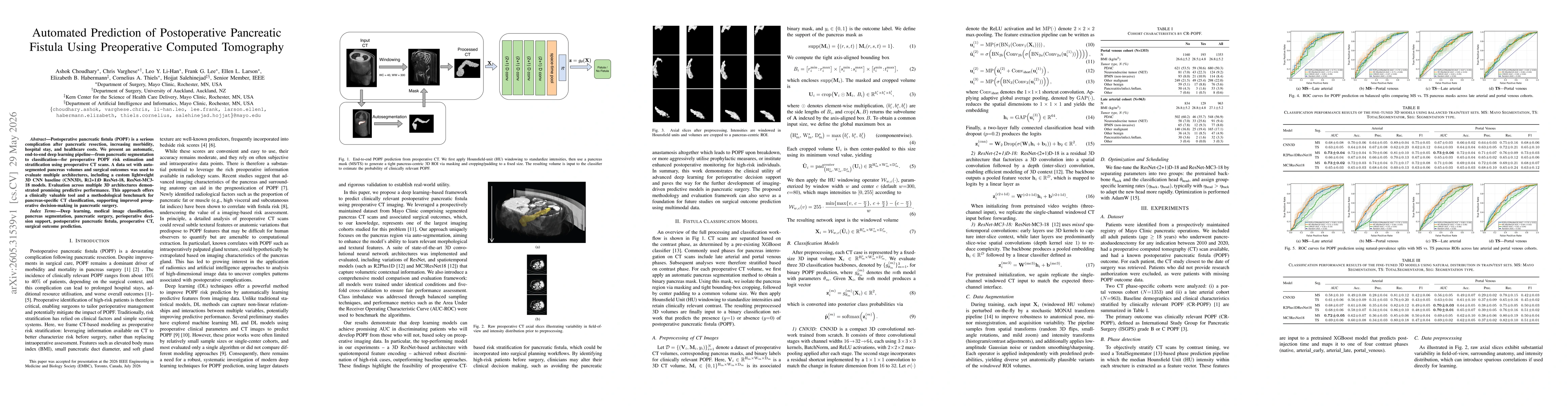 Thumbnail for Automated Prediction of Postoperative Pancreatic Fistula Using Preoperative Computed Tomography