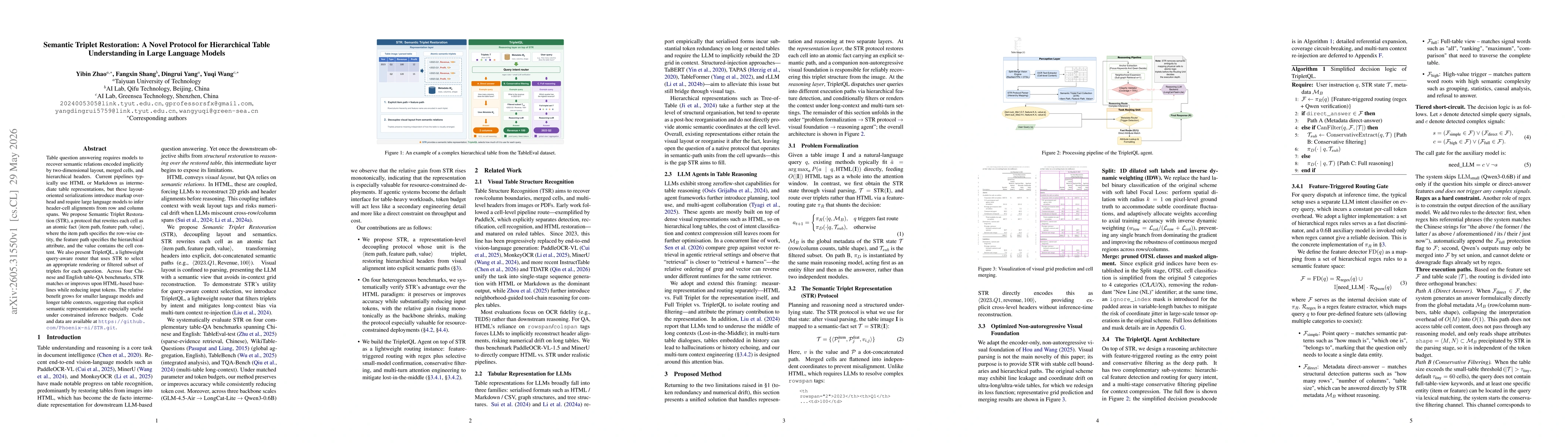 Thumbnail for Semantic Triplet Restoration: A Novel Protocol for Hierarchical Table Understanding in Large Language Models