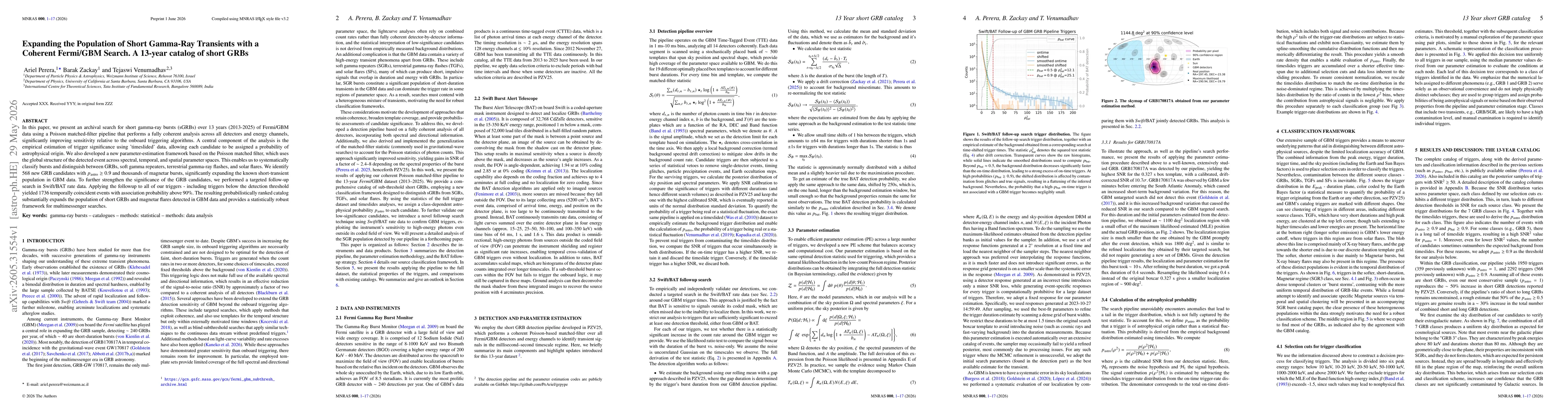 Thumbnail for Expanding the Population of Short Gamma-Ray Transients with a Coherent Fermi/GBM Search. A 13-year catalog of short GRBs