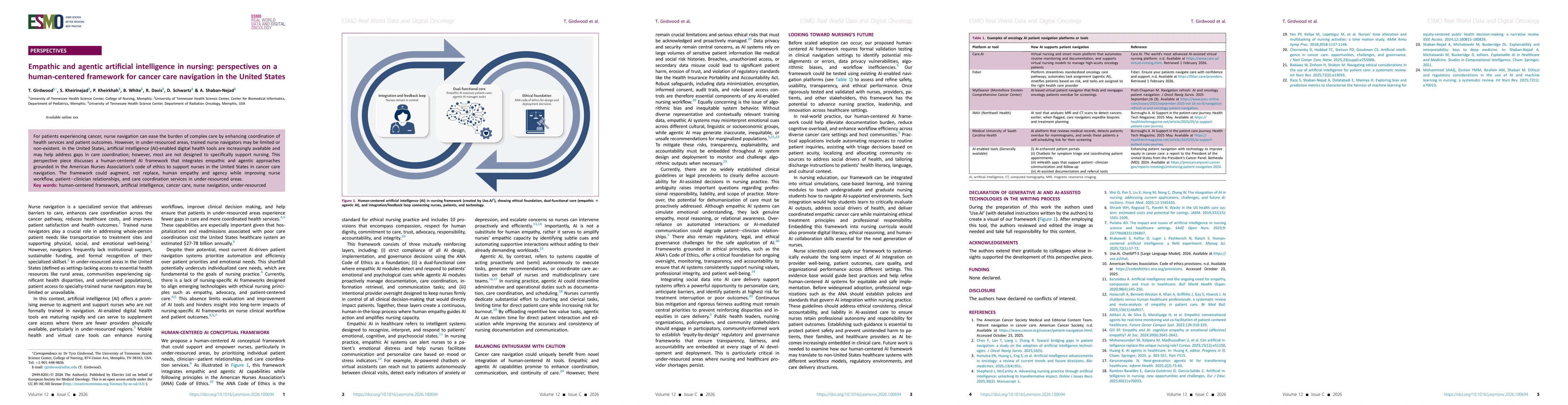 Thumbnail for Empathic and agentic artificial intelligence in nursing: perspectives on a human-centered framework for cancer care navigation in the United States