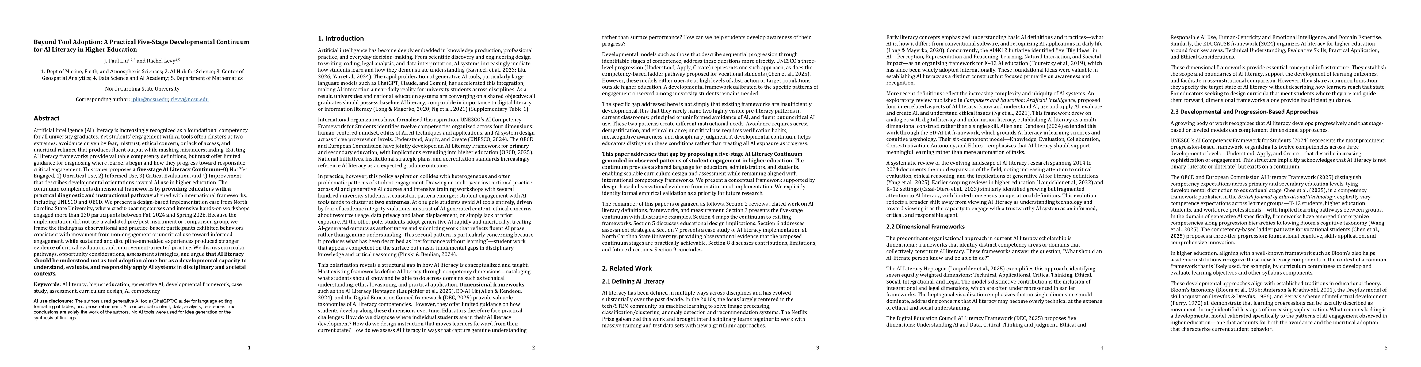 Thumbnail for Beyond Tool Adoption: A Practical Five-Stage Developmental Continuum for AI Literacy in Higher Education
