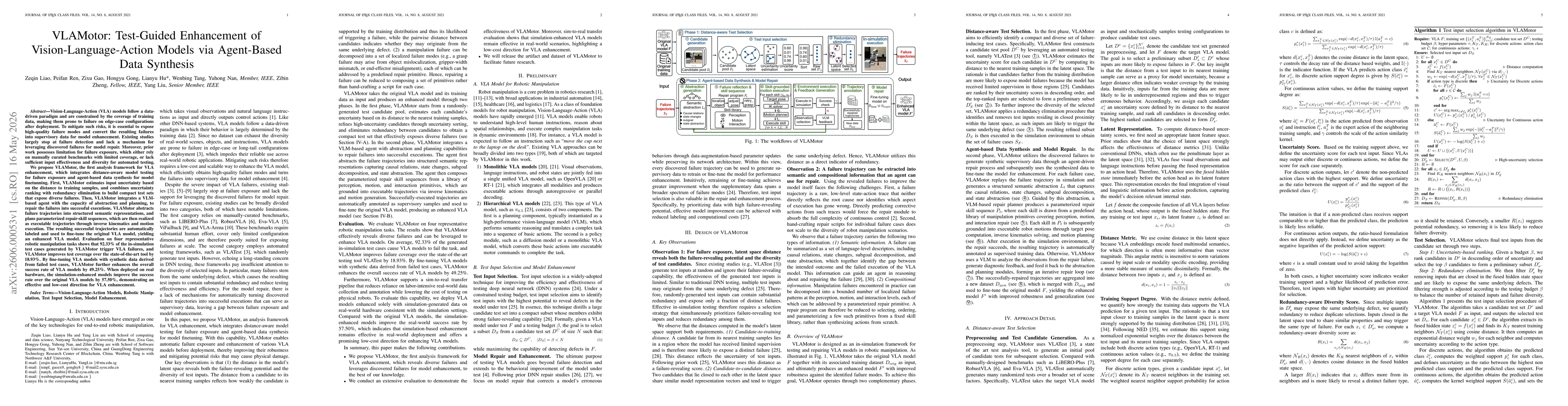 Thumbnail for VLAMotor: Test-Guided Enhancement of Vision-Language-Action Models via Agent-BasedData Synthesis