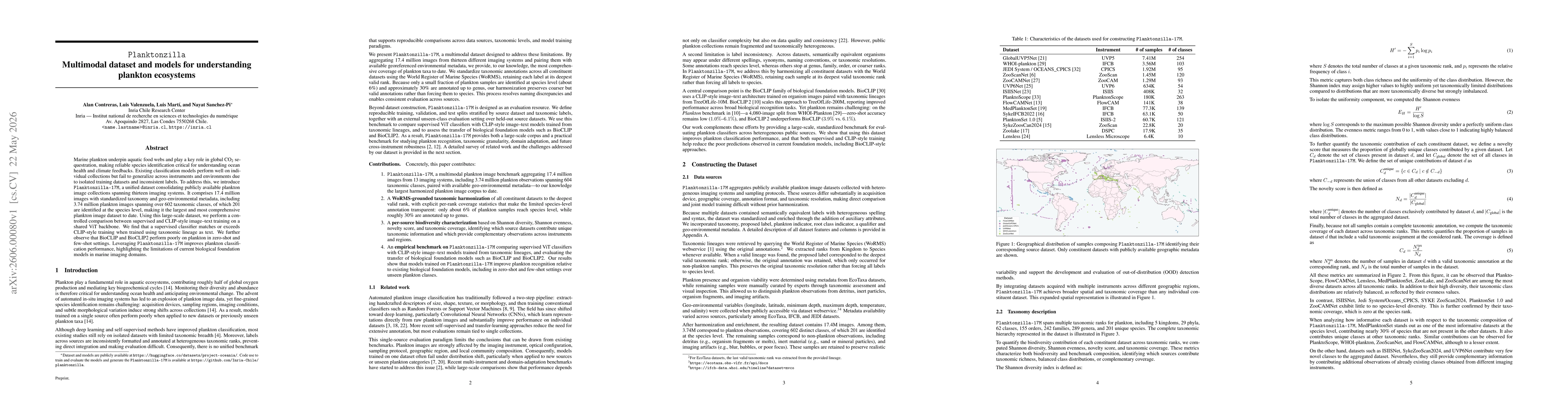 Thumbnail for Planktonzilla: Multimodal dataset and models for understanding plankton ecosystems
