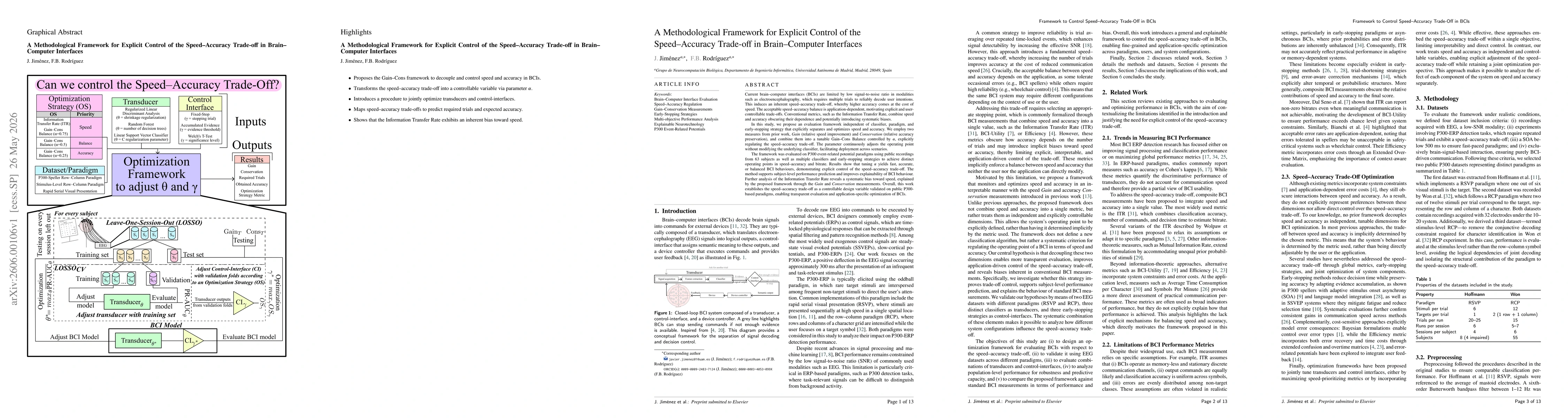 Thumbnail for A Methodological Framework for Explicit Control of the Speed-Accuracy Trade-off in Brain-Computer Interfaces