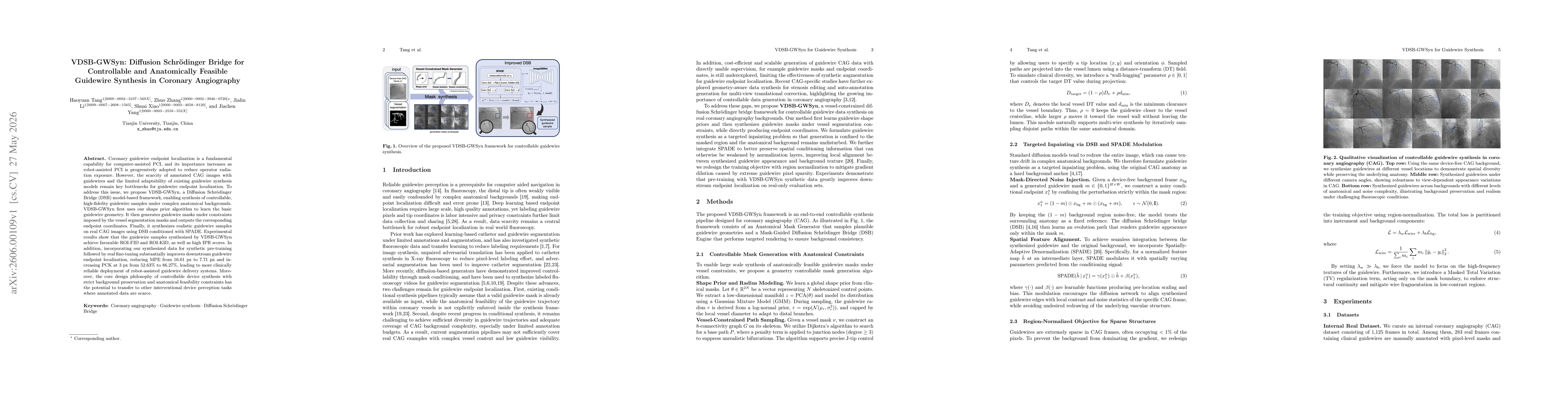 Thumbnail for VDSB-GWSyn: Diffusion Schrödinger Bridge for Controllable and Anatomically Feasible Guidewire Synthesis in Coronary Angiography