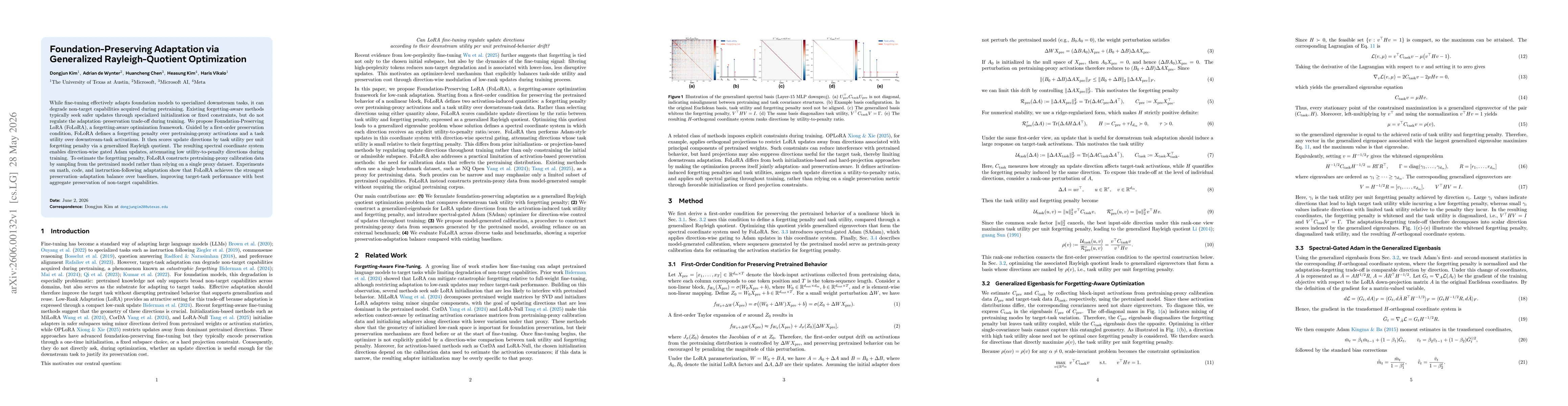 Thumbnail for Foundation-Preserving Adaptation via Generalized Rayleigh-Quotient Optimization